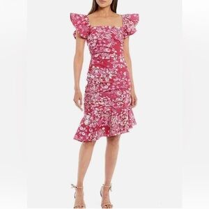 Sachin & Babi Dillards Ellen Pink Floral Print Dress